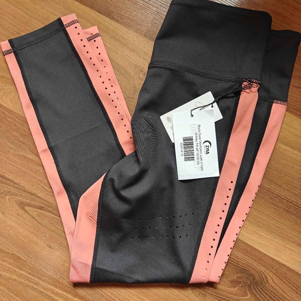 Zyia Black Coral Ventilation Light N Tight Leggings